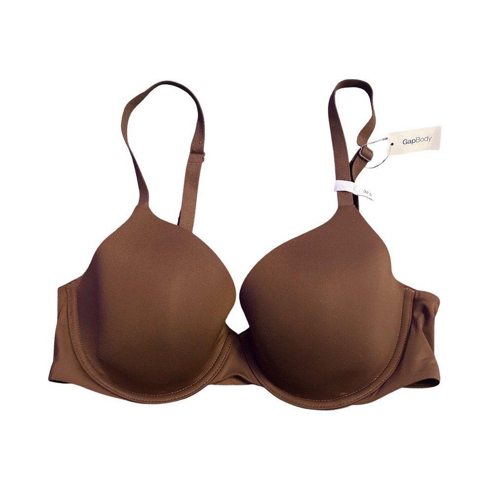 NEW GapBody Brown Lightly Lined Underwire T-Shirt Bra 32D